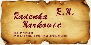 Radenka Marković vizit kartica